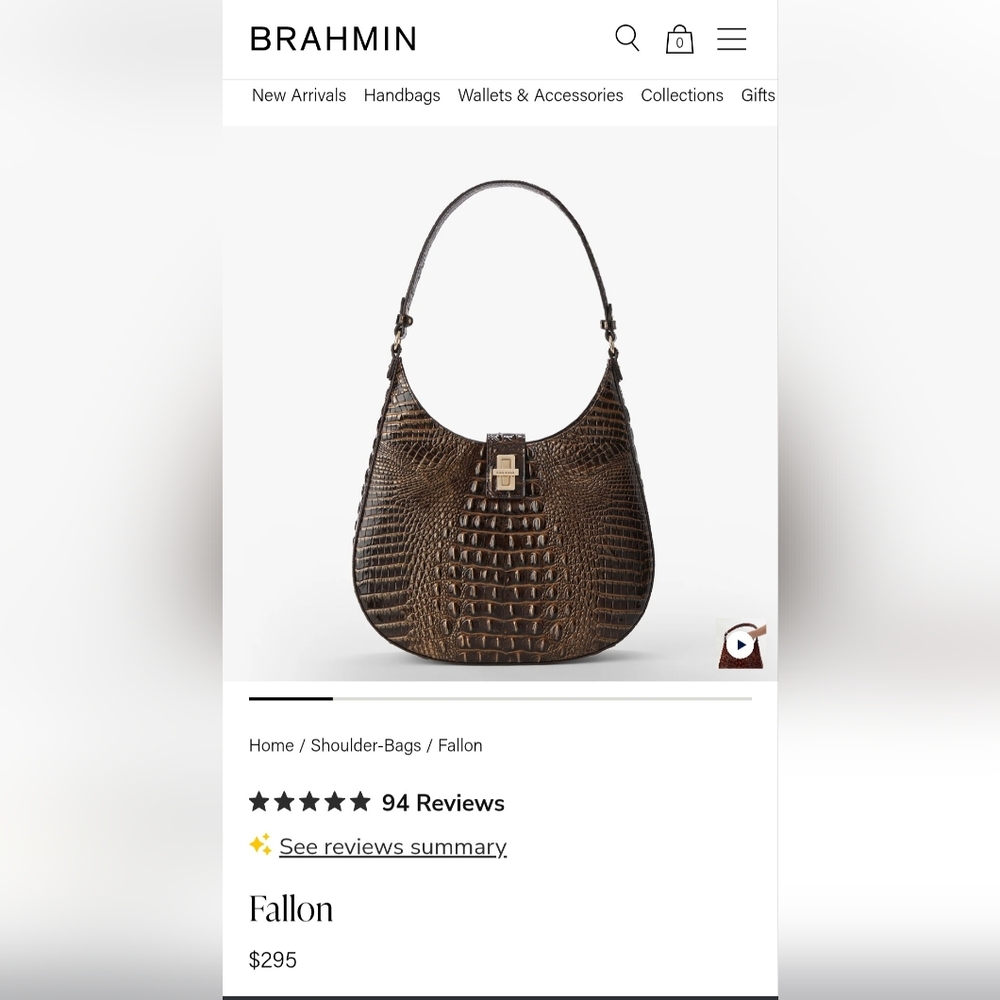 Brahmin 'Fallon', Crocodile-Embossed Shoulder Bag